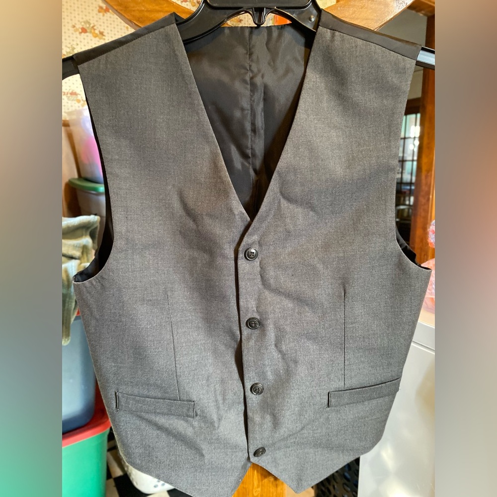 Chaps Ralph Lauren Men's Gray/Black Reversible Vest Size Youth 14/16 (Large)